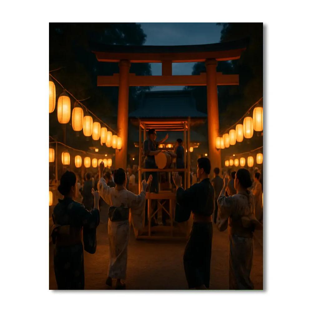 Obon Lanterns And Dance Paint by numbers art