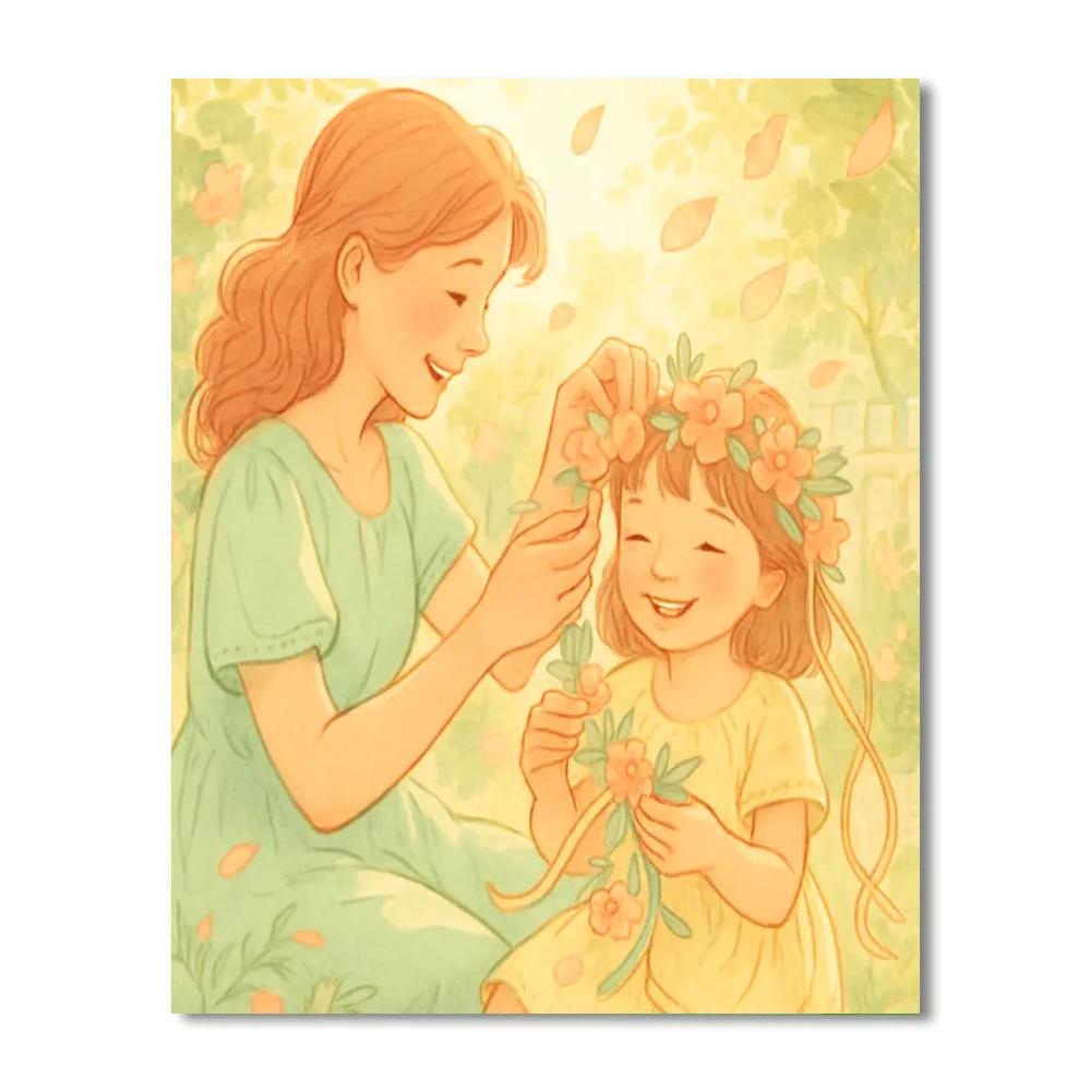 Flower Crown Making Afternoon Paint by numbers art