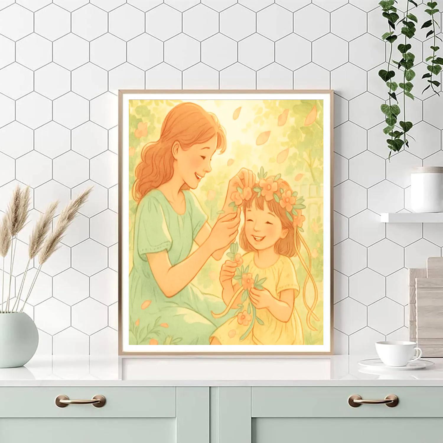 Flower Crown Making Afternoon Paint by numbers art