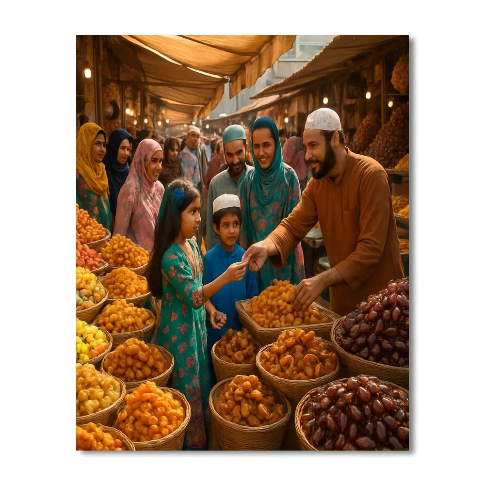 Eid Al-Fitr Market Sweets Painting by numbers kit