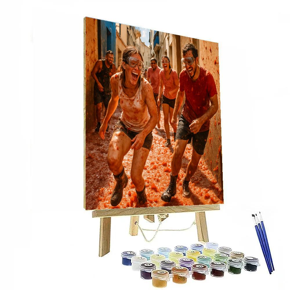 La Tomatina Tomato Throw paint by number