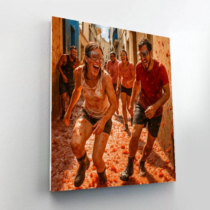 La Tomatina Tomato Throw paint by number