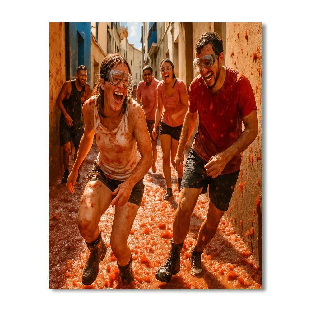 La Tomatina Tomato Throw paint by number