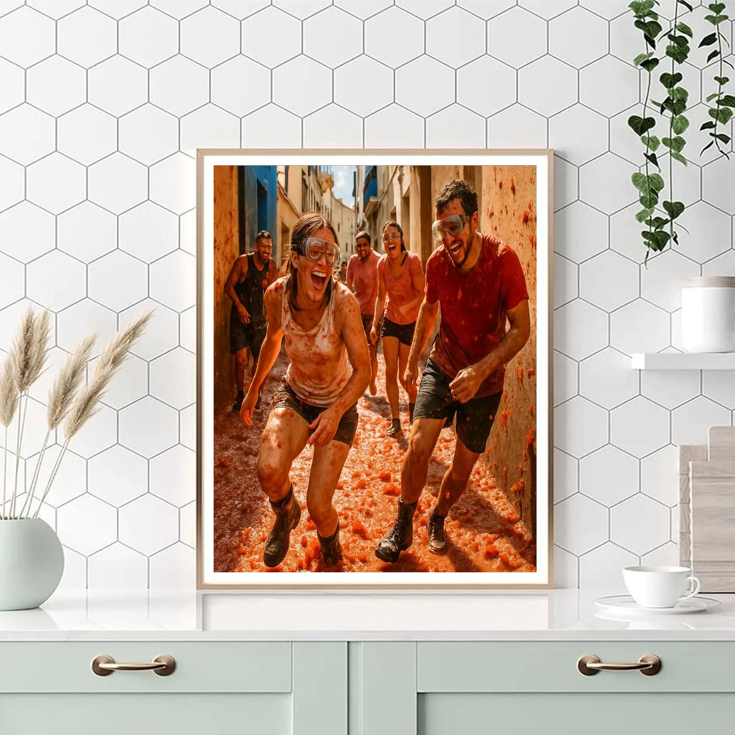 La Tomatina Tomato Throw paint by number