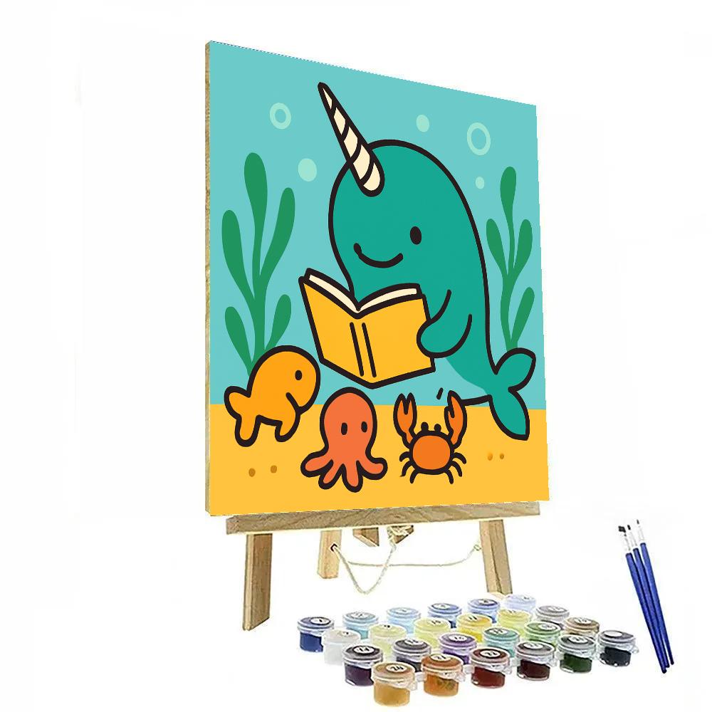 Nebula Narwhal Storytime Number painting