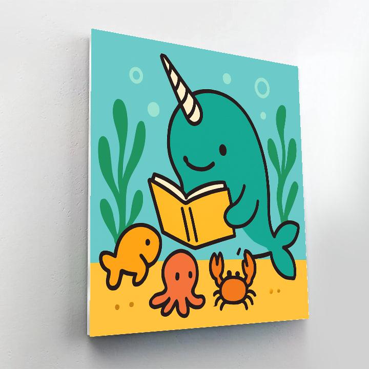 Nebula Narwhal Storytime Number painting
