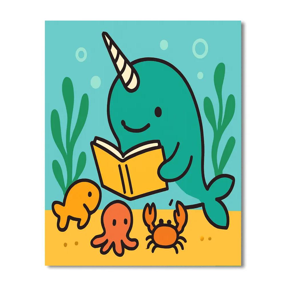 Nebula Narwhal Storytime Number painting