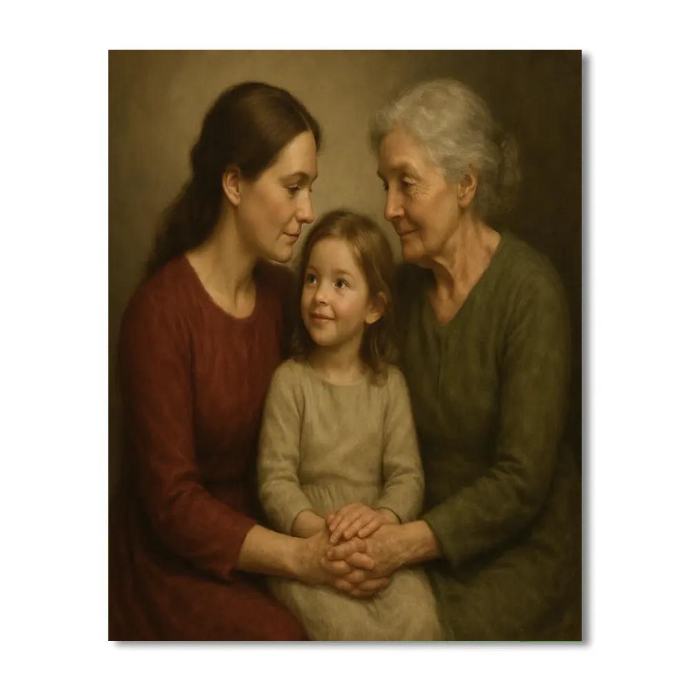 Grandma Generation Trio Portrait DIY paint by numbers