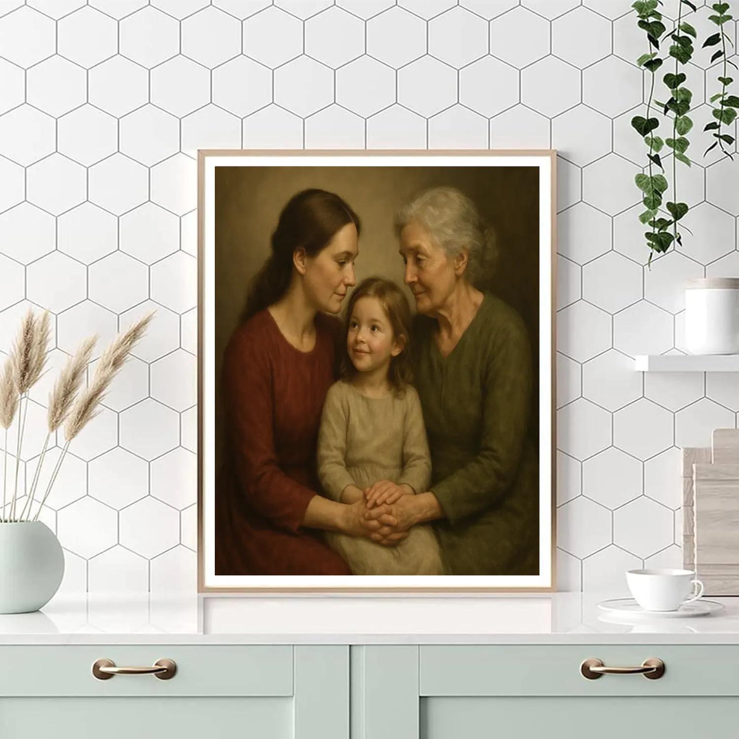 Grandma Generation Trio Portrait DIY paint by numbers