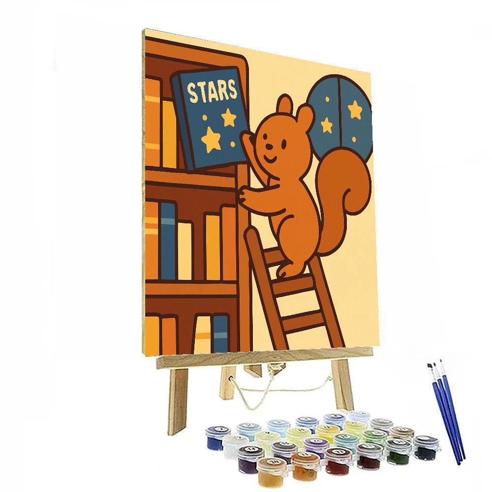 Stellar Squirrel Library Number painting