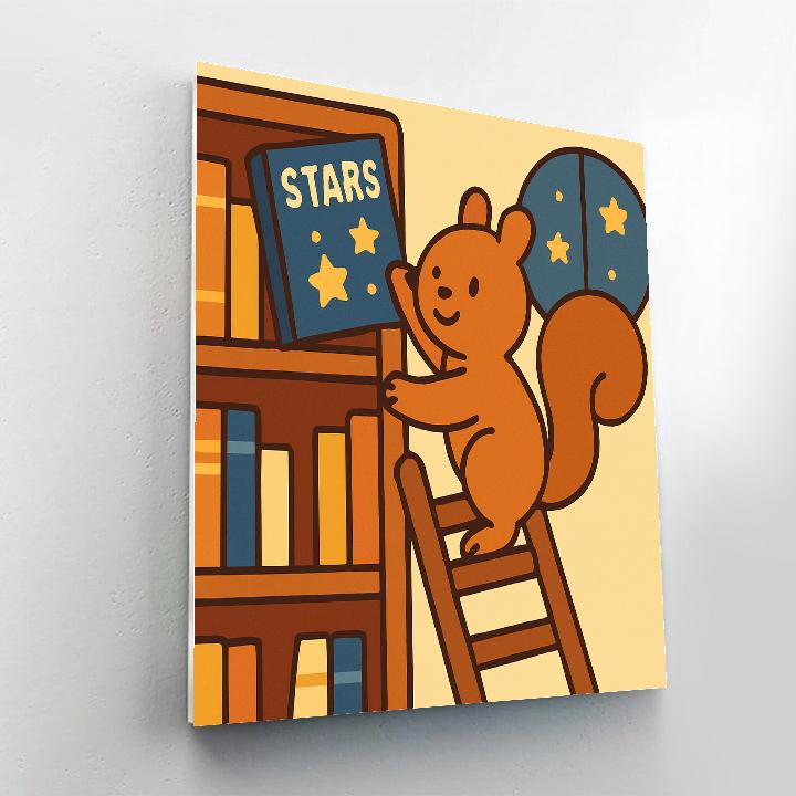 Stellar Squirrel Library Number painting
