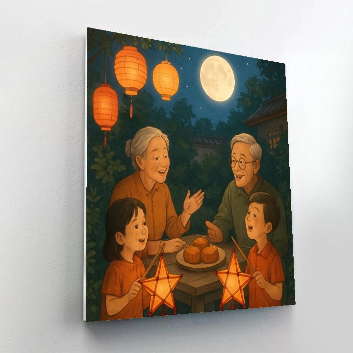 Harvest Moon Mid-Autumn Festival Painting by numbers kit