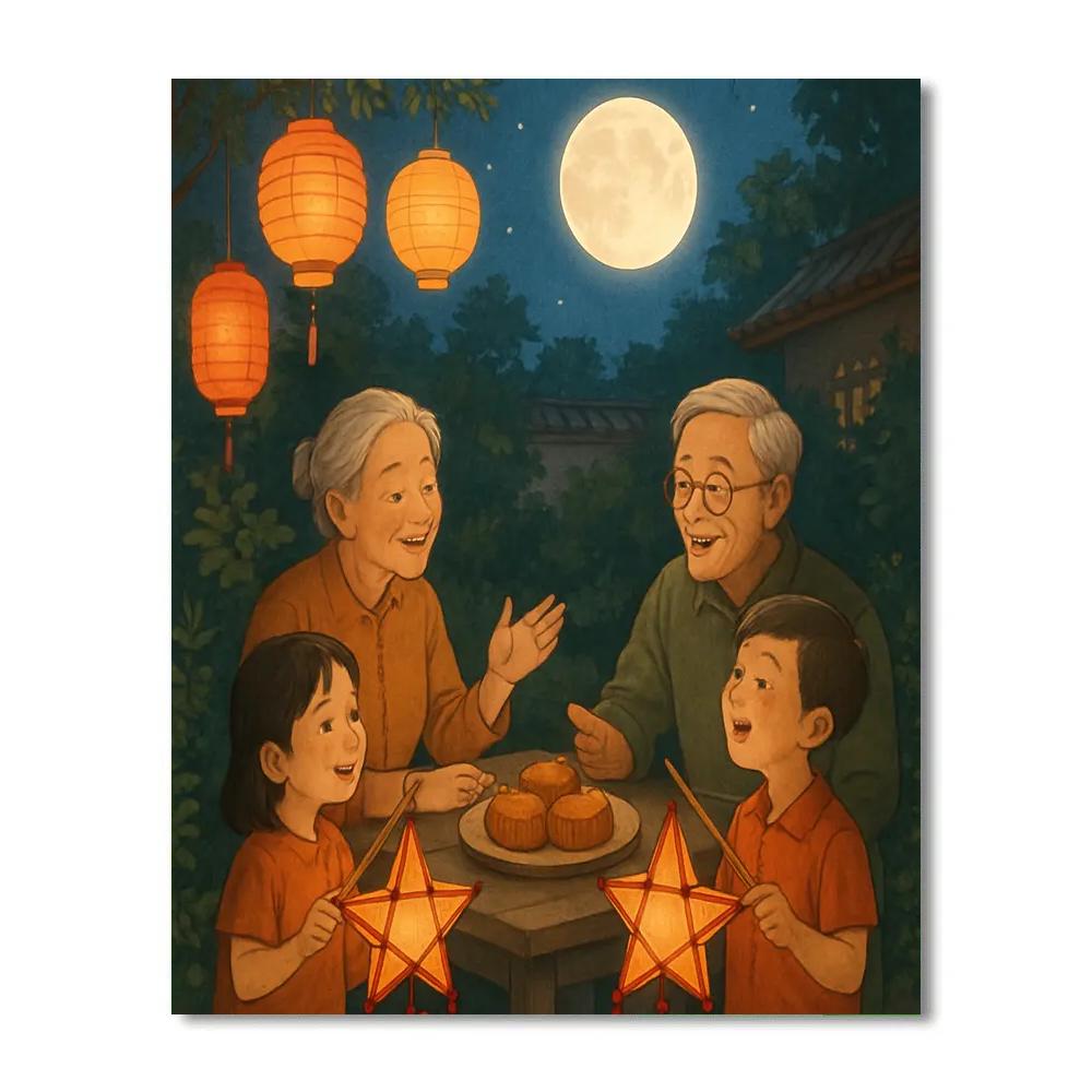 Harvest Moon Mid-Autumn Festival Painting by numbers kit