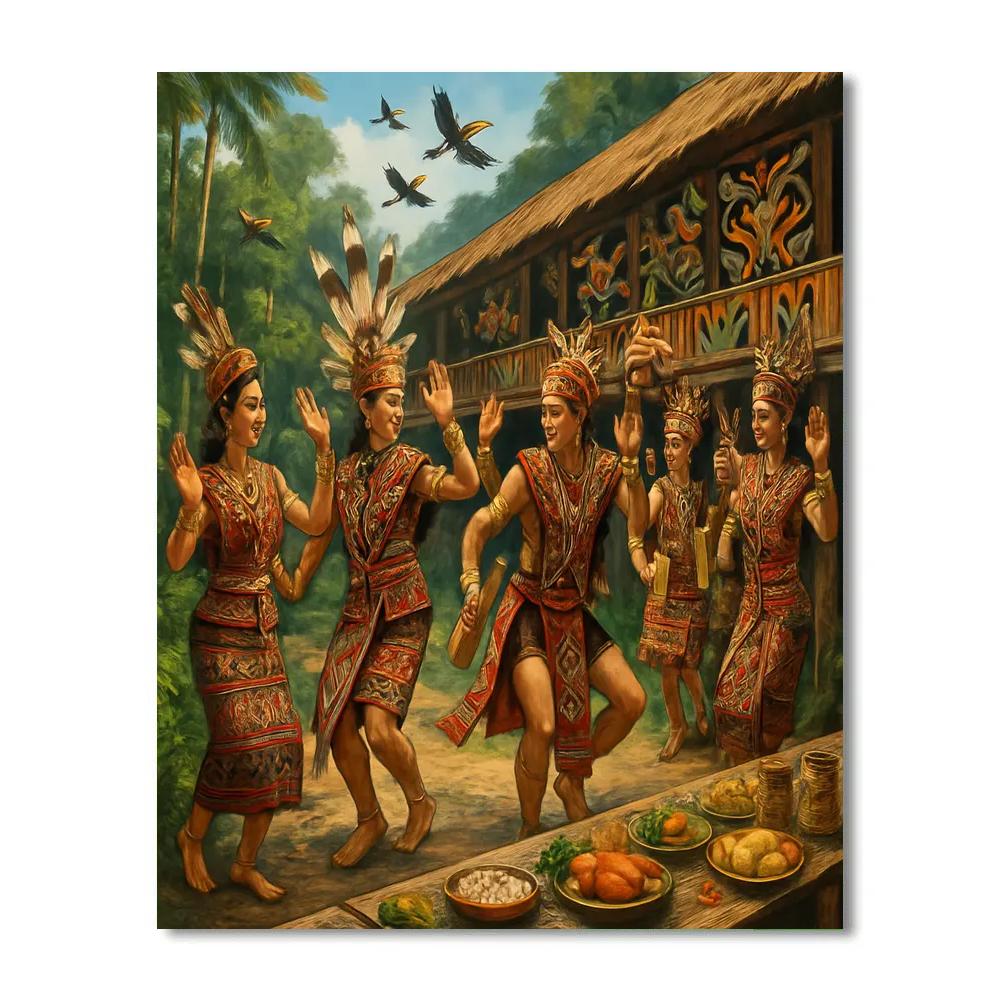 Gawai Harvest Festival Sarawak Numbered painting kits