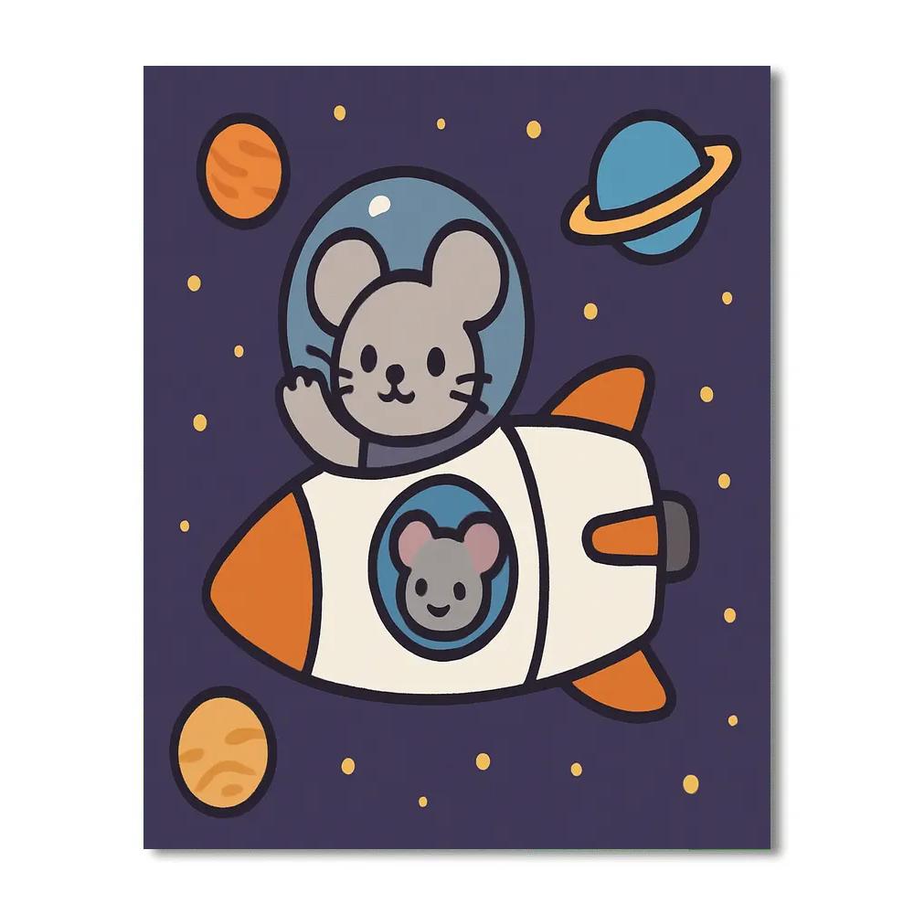 Meteor Mouse Astronaut painting number kit