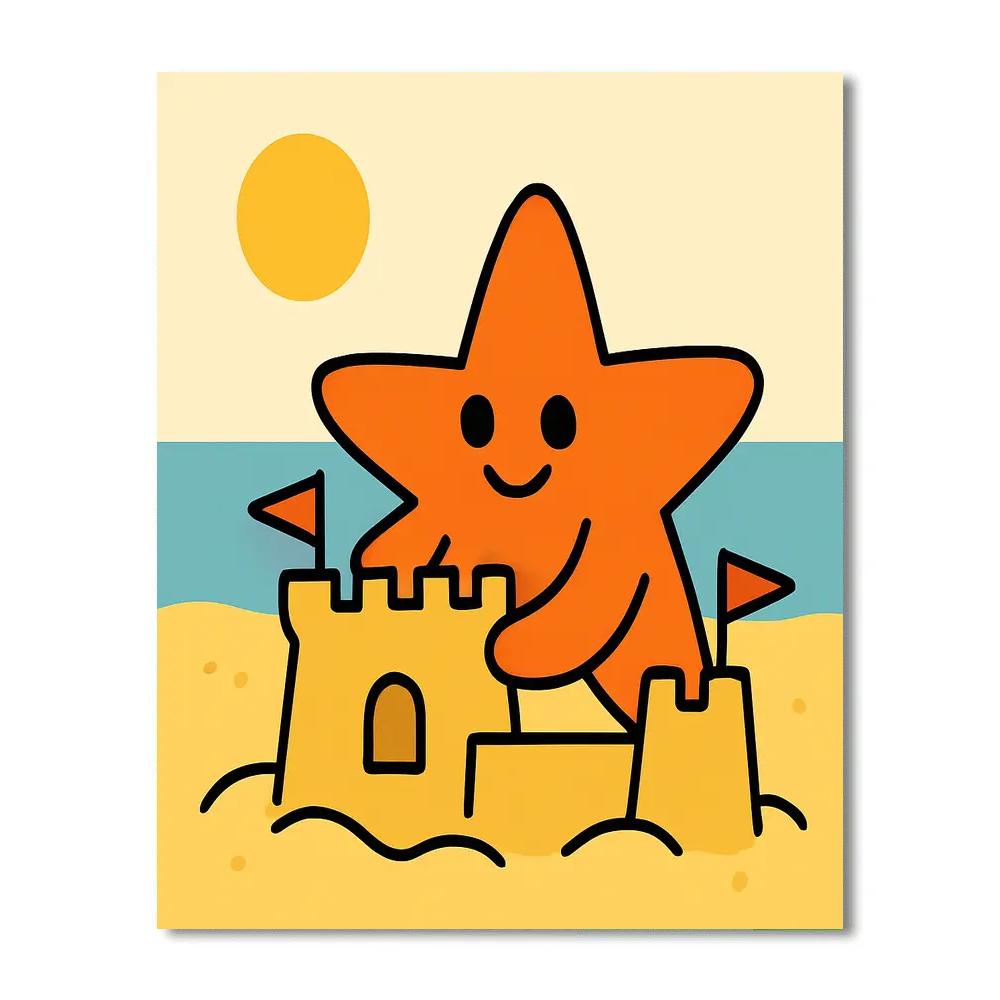 Starfish Sandcastle Team Paint by numbers kits