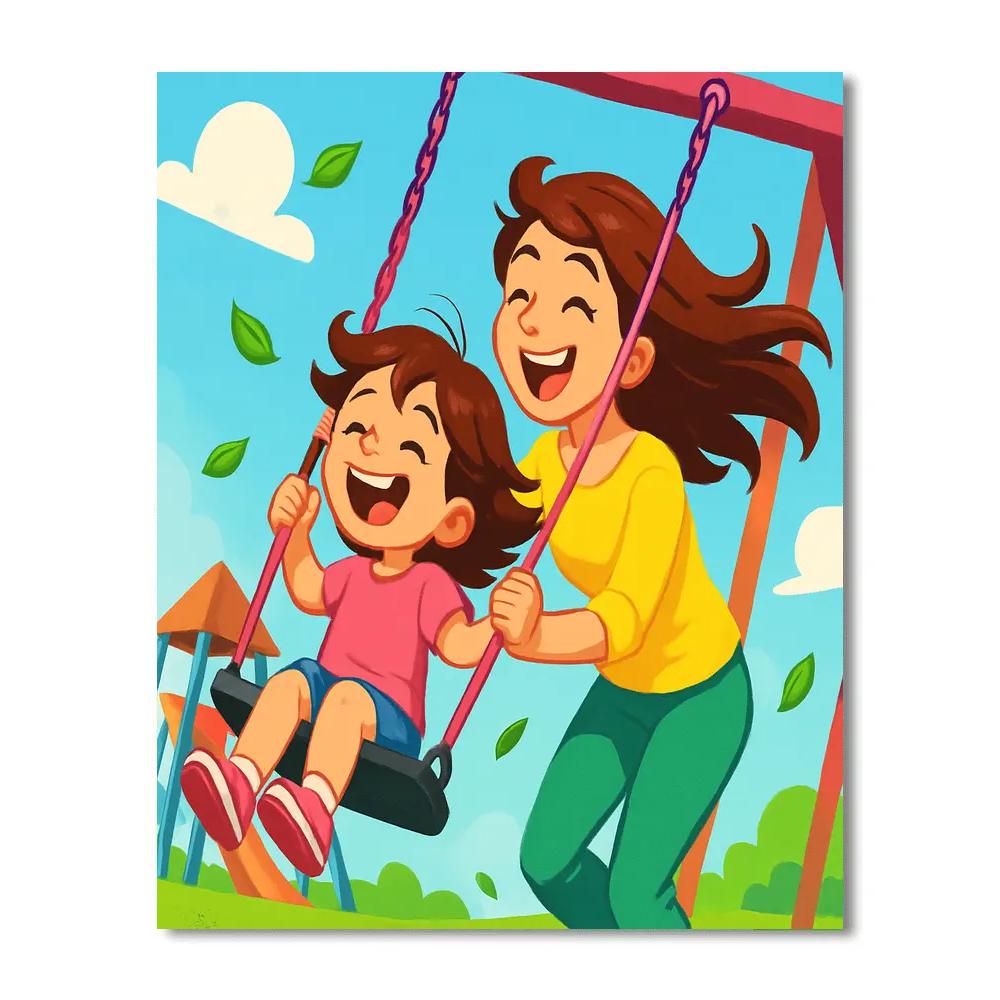 Park Swing Shared Laughter painting number kit