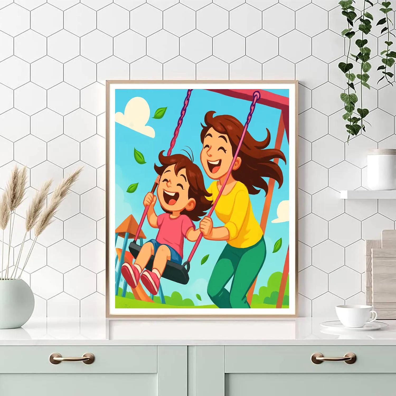 Park Swing Shared Laughter painting number kit