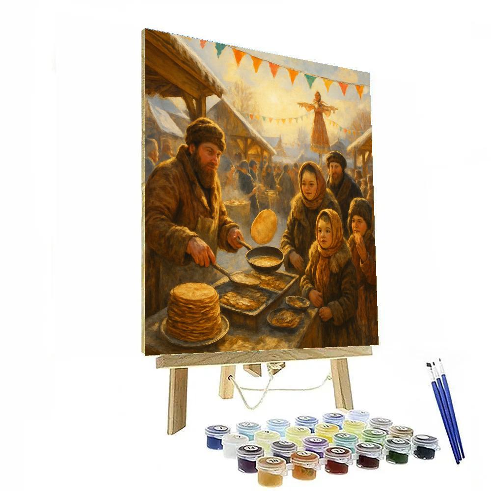 Maslenitsa Pancake Fry paint by number