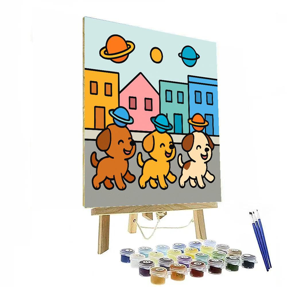 Planetary Puppy Parade painting number kit