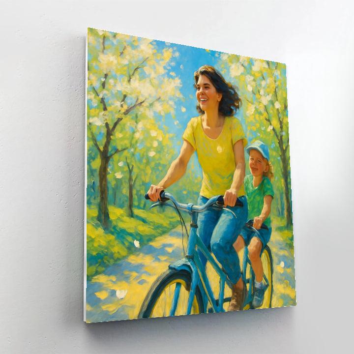 Spring Bike Tandem Smile Number painting