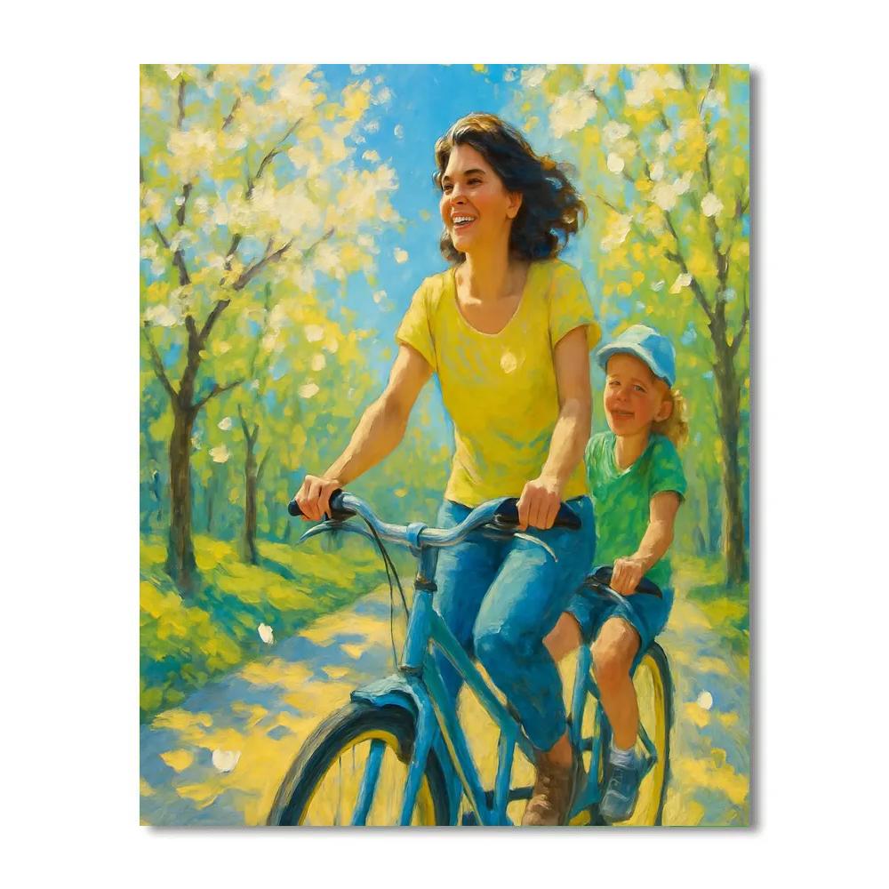 Spring Bike Tandem Smile Number painting