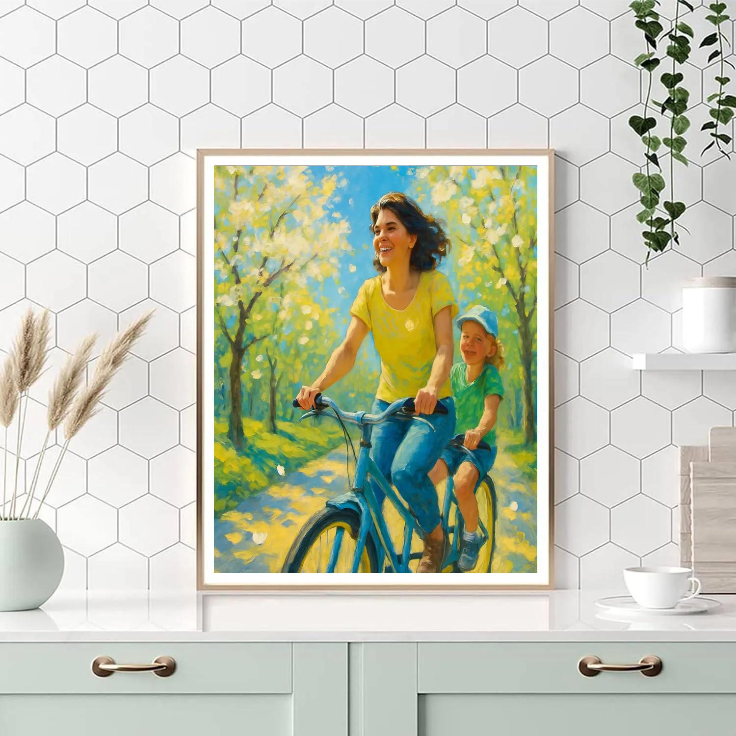 Spring Bike Tandem Smile Number painting