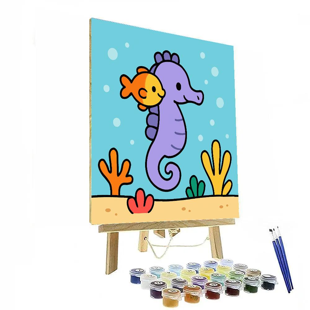 Stellar Seahorse Ride Painting by numbers kit