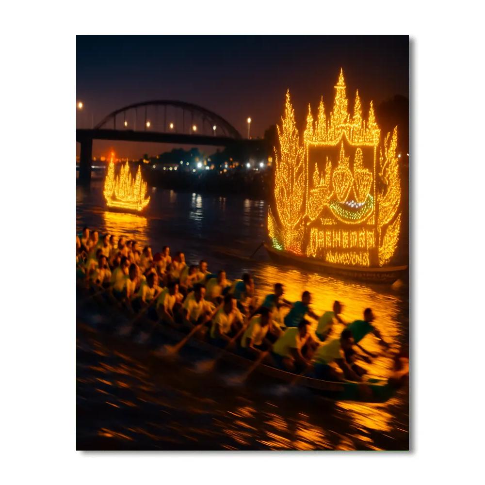Bon Om Touk Water Festival Night DIY paint by numbers