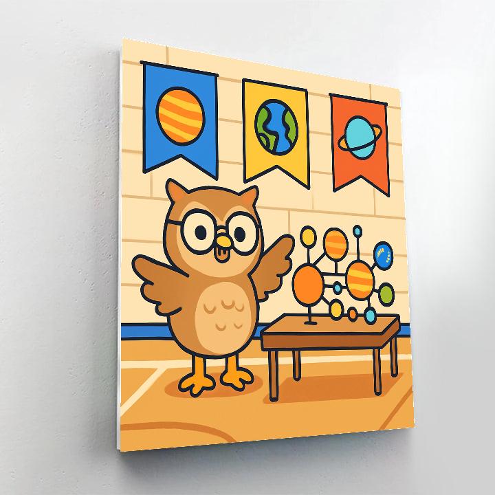 Orbiting Owl Science Fair Painting by numbers kit