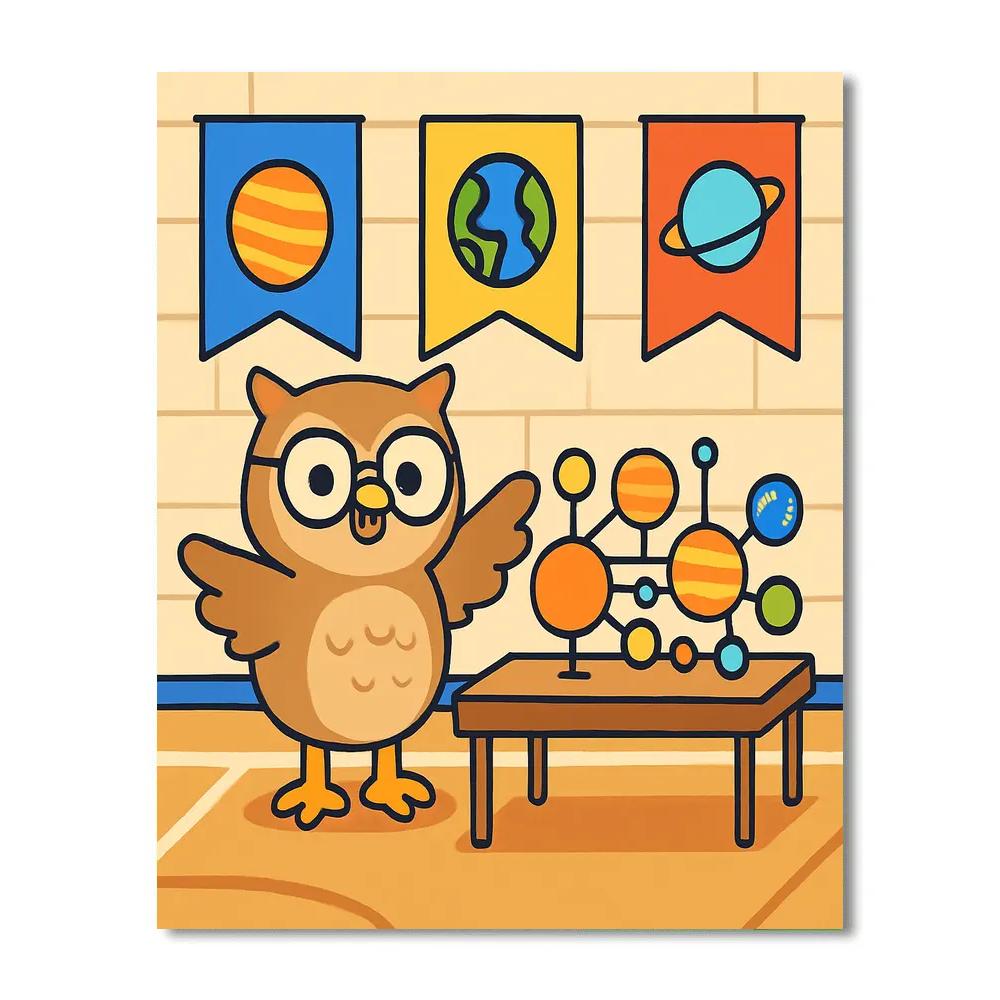 Orbiting Owl Science Fair Painting by numbers kit