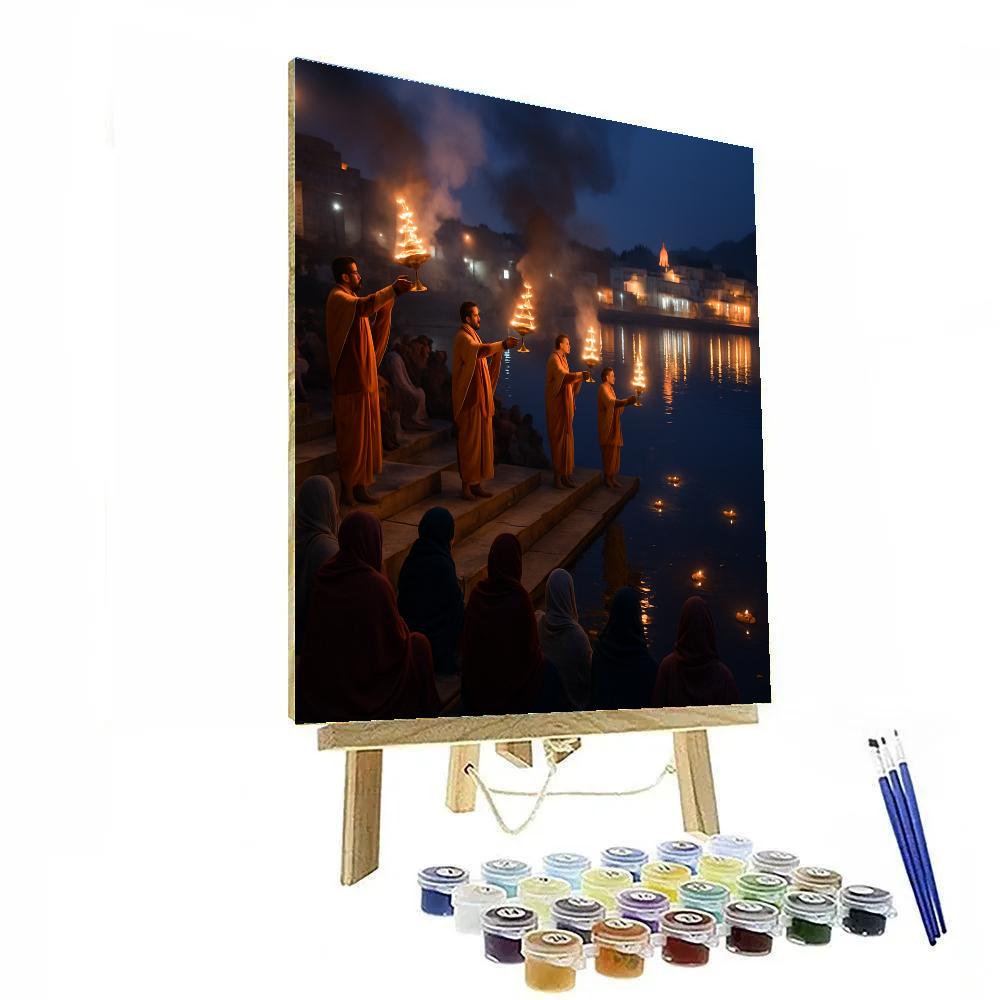 Pushkar Lake Evening Aarti Paint by numbers kits