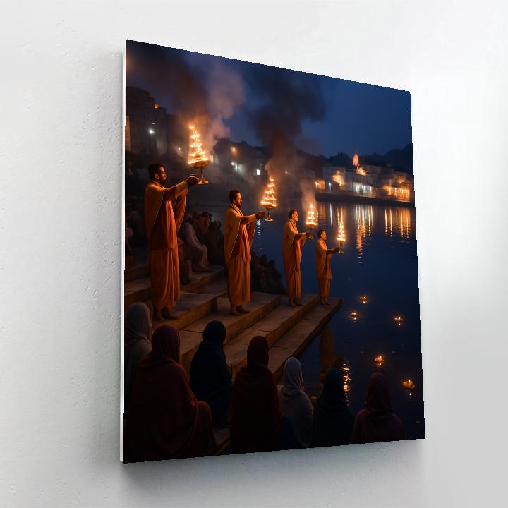 Pushkar Lake Evening Aarti Paint by numbers kits