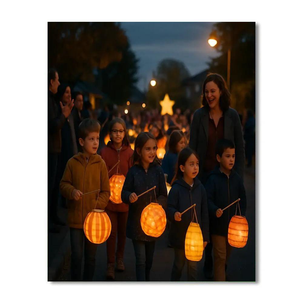 Lantern Parade School Festival paint by numbers