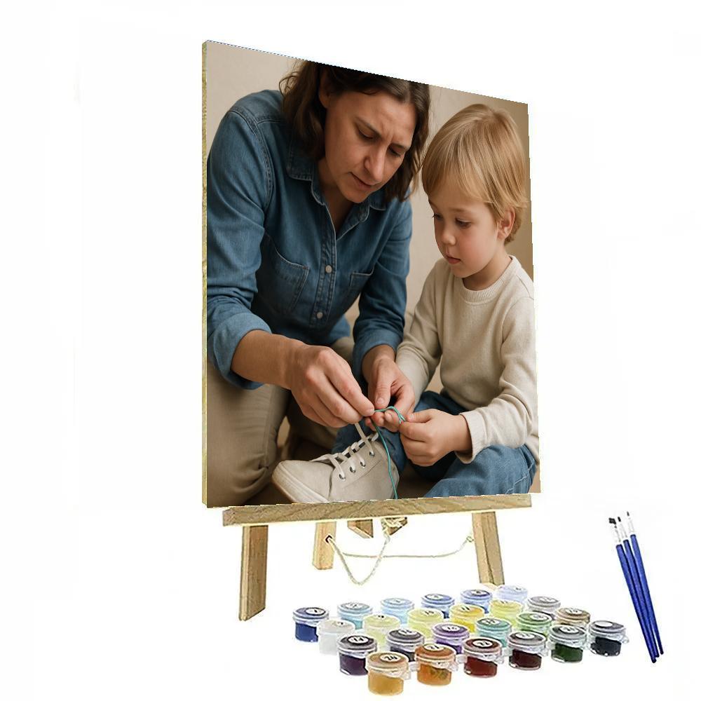 Learning To Tie Shoes Together Number painting