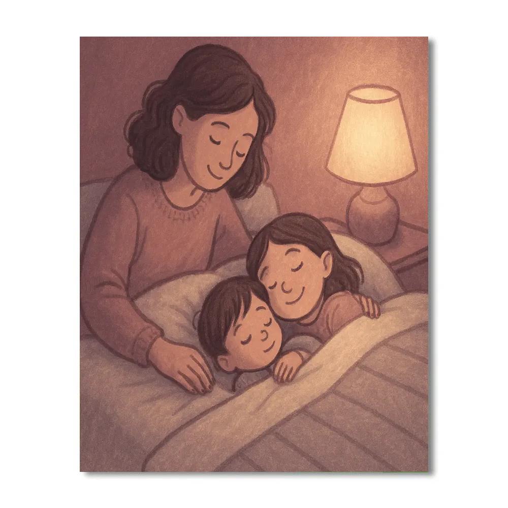 Sibling Bedtime Team Comfort paint by number