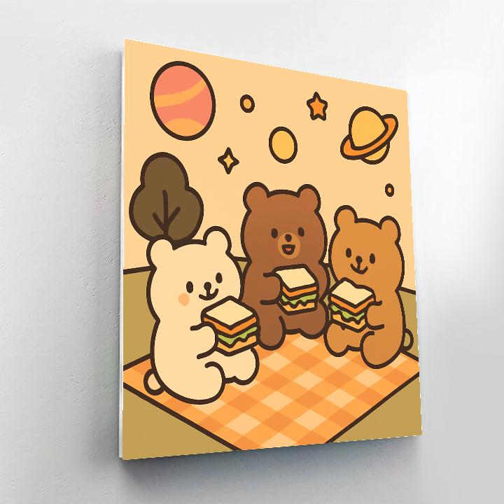 Planet Picnic Bears Paint by numbers art