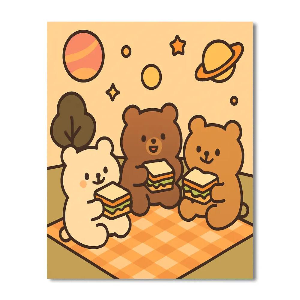 Planet Picnic Bears Paint by numbers art