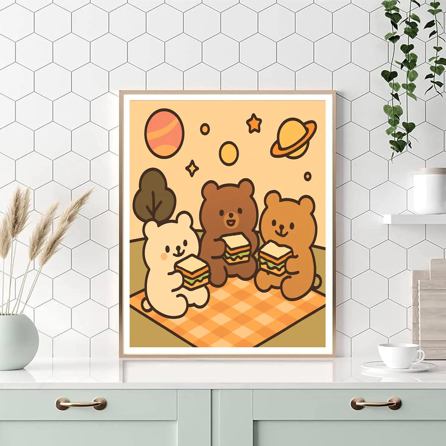Planet Picnic Bears Paint by numbers art