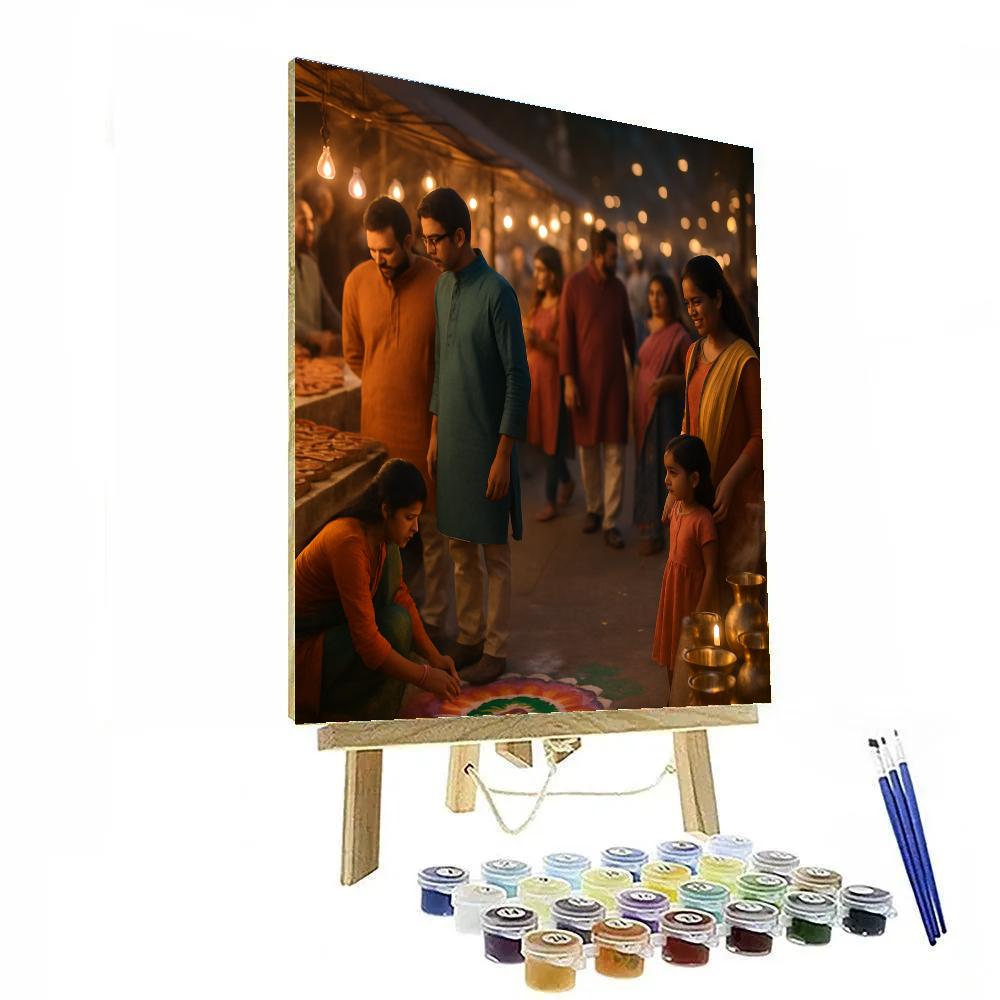 Diwali Market Night Painting by numbers kit