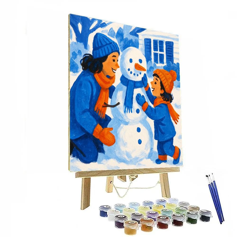 Neighborhood Snowman Creation paint by color