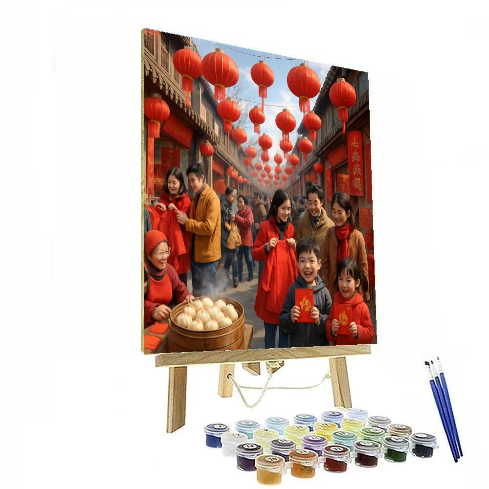 Chinese New Year Street Fair painting number kit