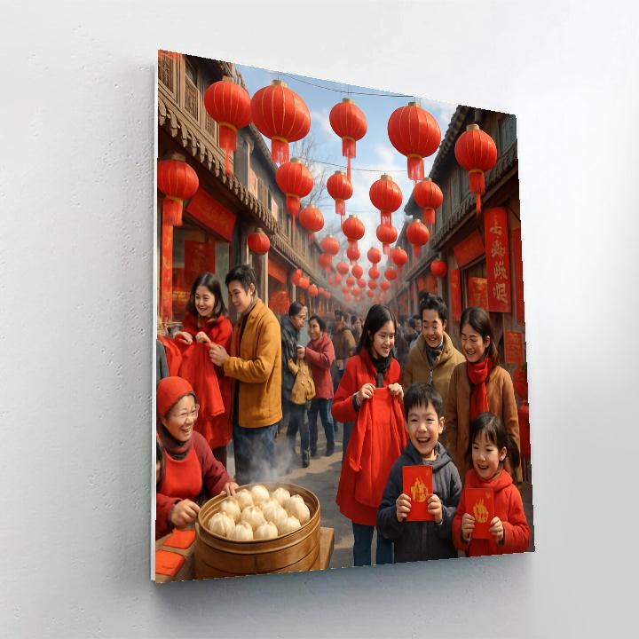 Chinese New Year Street Fair painting number kit