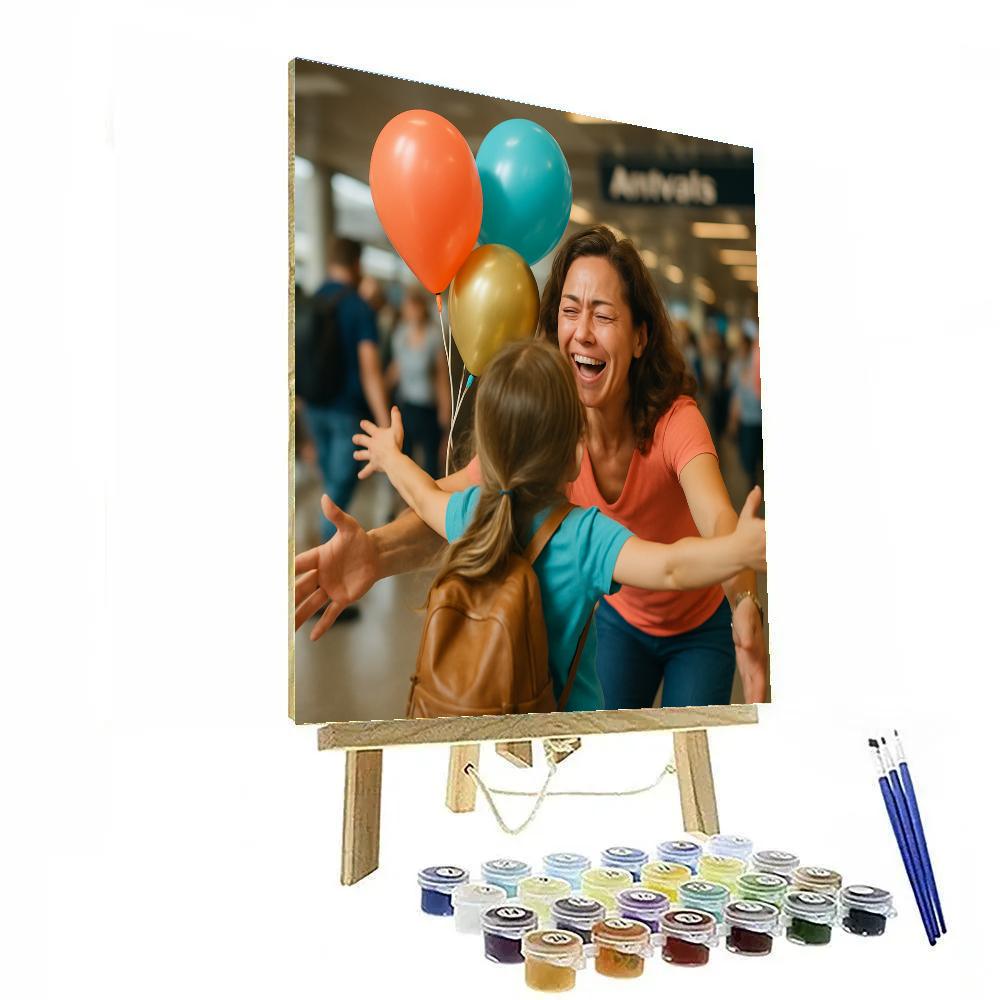 Balloons Airport Surprise Reunion paint by color