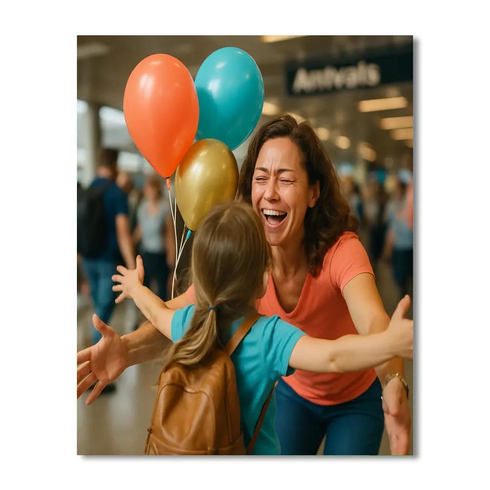 Balloons Airport Surprise Reunion paint by color