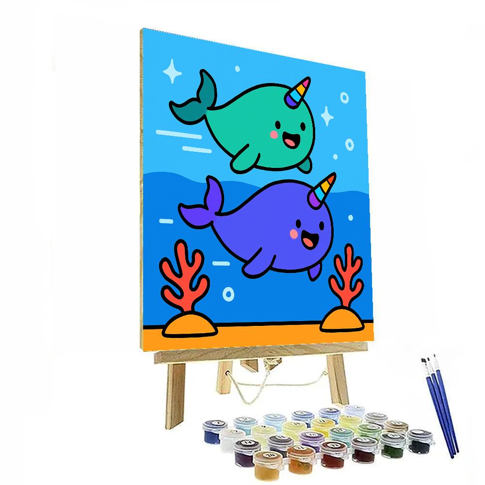 Nebula Narwhal Race paint by color