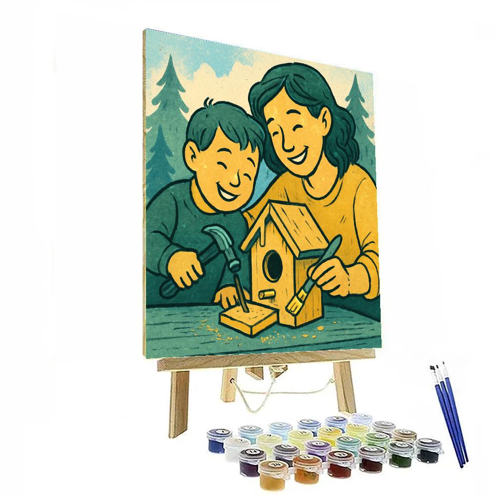Backyard Birdhouse Building Numbered painting kits