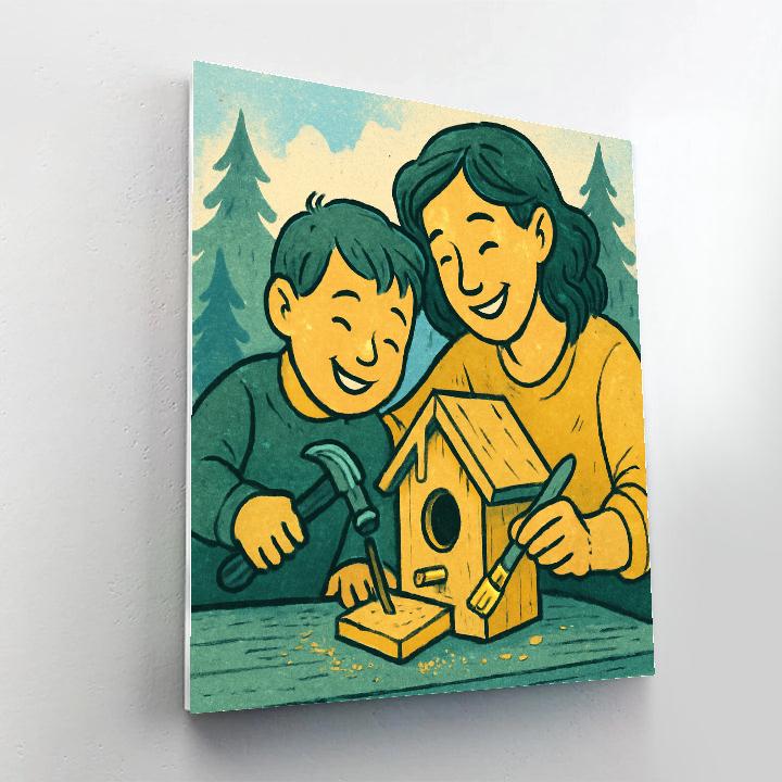 Backyard Birdhouse Building Numbered painting kits