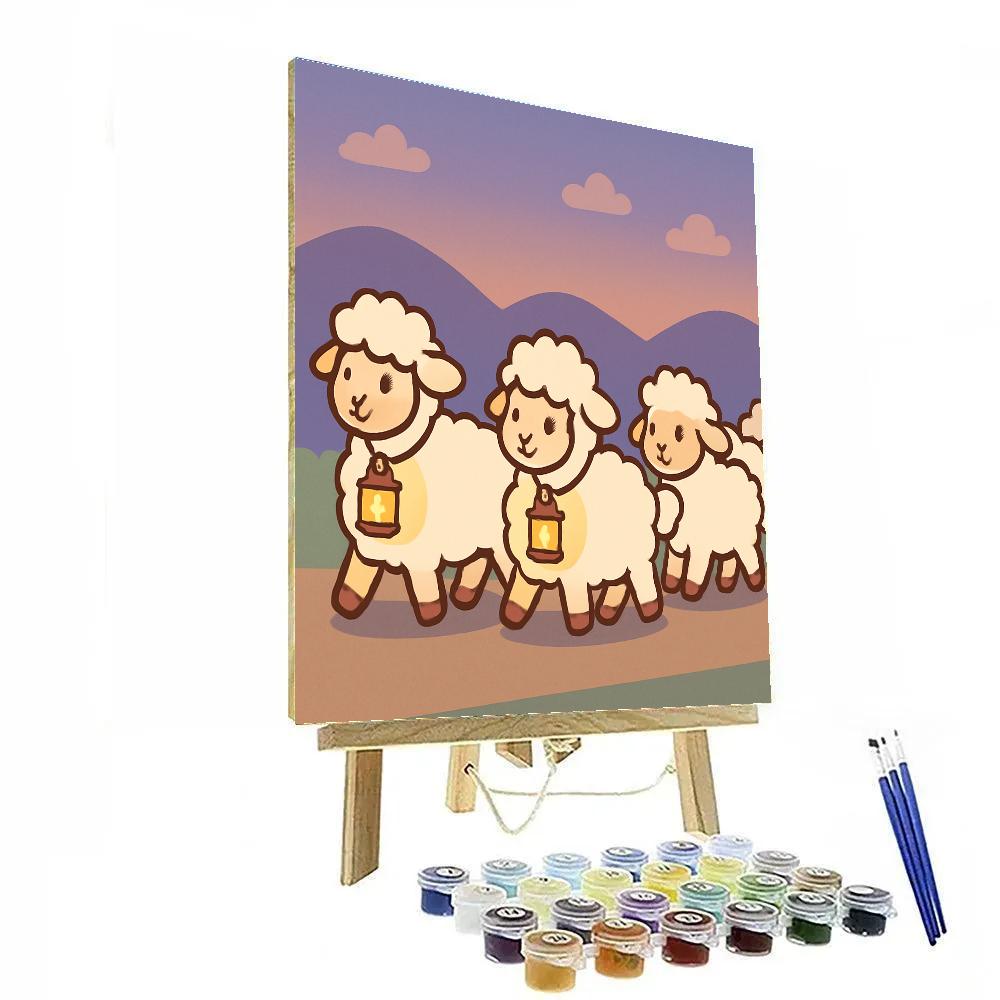 Luminous Lamb Parade paint by number