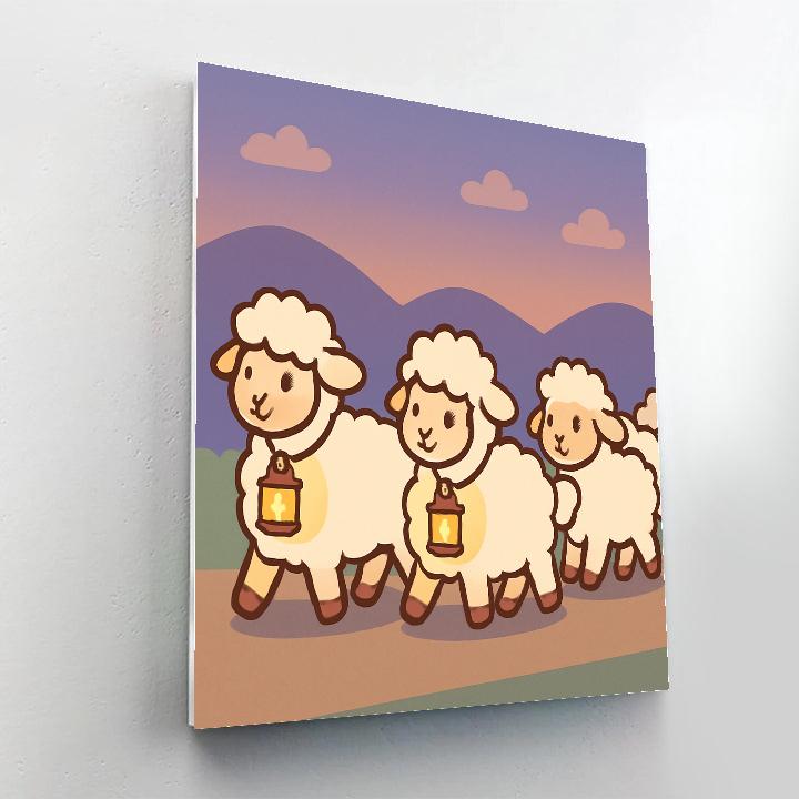 Luminous Lamb Parade paint by number